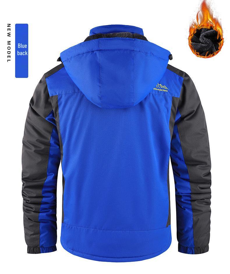Мужская водонепроницаемая ветрозащитная утепленная куртка с подкладкой из искусственного меха для улицы - Теплый хлопковый стеганый пальто для осени и зимы