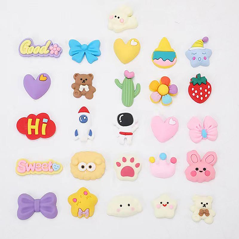 20Pcs 3D Cartoon Diy Handmade Children'S Hair Clip Water Cup Shoes Decor Stickers Cream Adhesive Resin Accessories