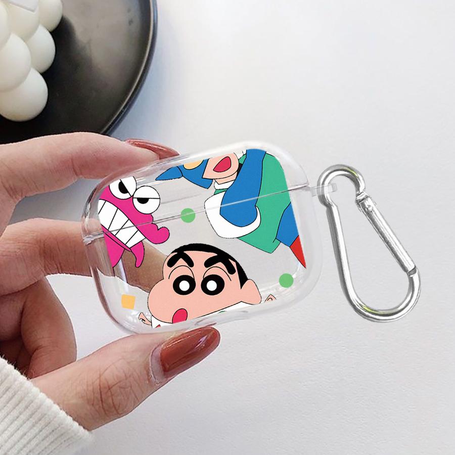 Cute Crayons Shinchan Clear Earphone Cases Cover Case For Airpods 1 3 Pro 4 2 Pro2 Pro3