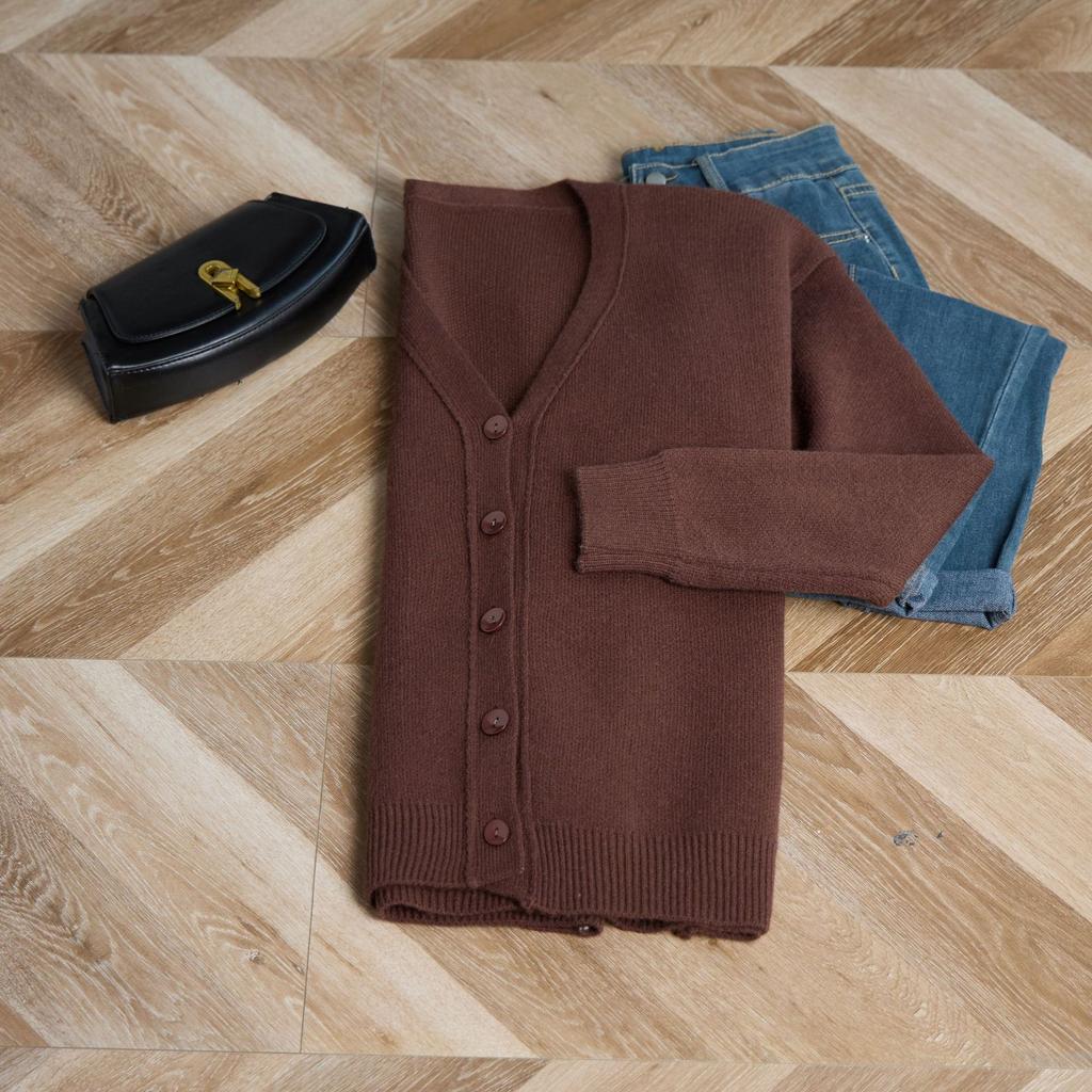 Single-breasted Knitted Cardigan Jacket Loose Long-sleeved Warm Top