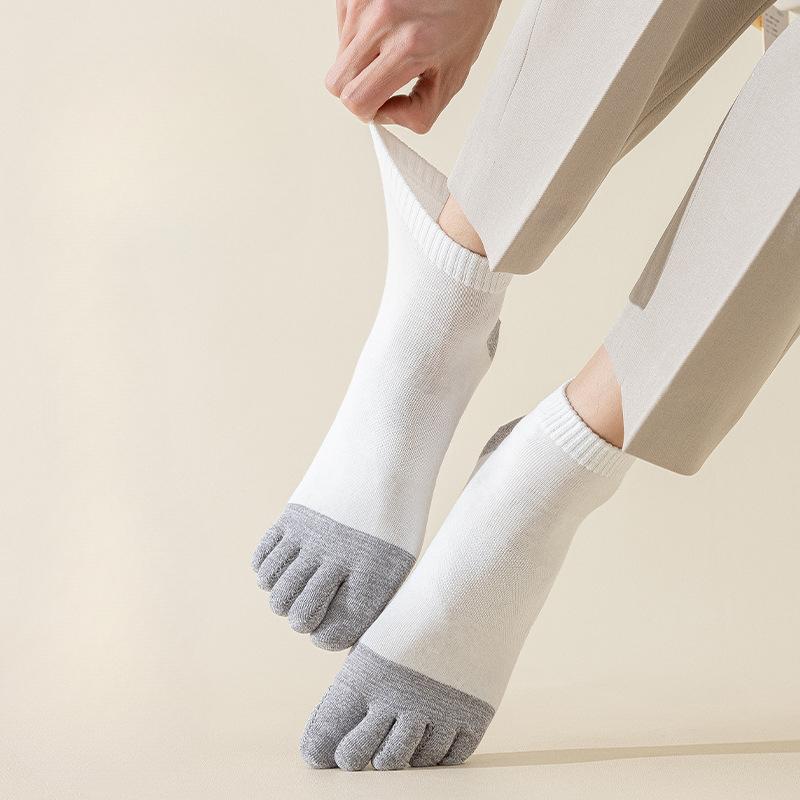 Пятипалые носки, Мужские короткие носки, Бесшовные, Дезодорирующие, Влагоотводящие, Носки с раздельными пальцами, Спортивные носки-лодочки с пальцем и большим пальцем