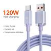 120W 6A Fast Charge USB Type C Quick Charge Cable For Samsung Realme Xiaomi  Phone Fast Charging Cable Data Cables