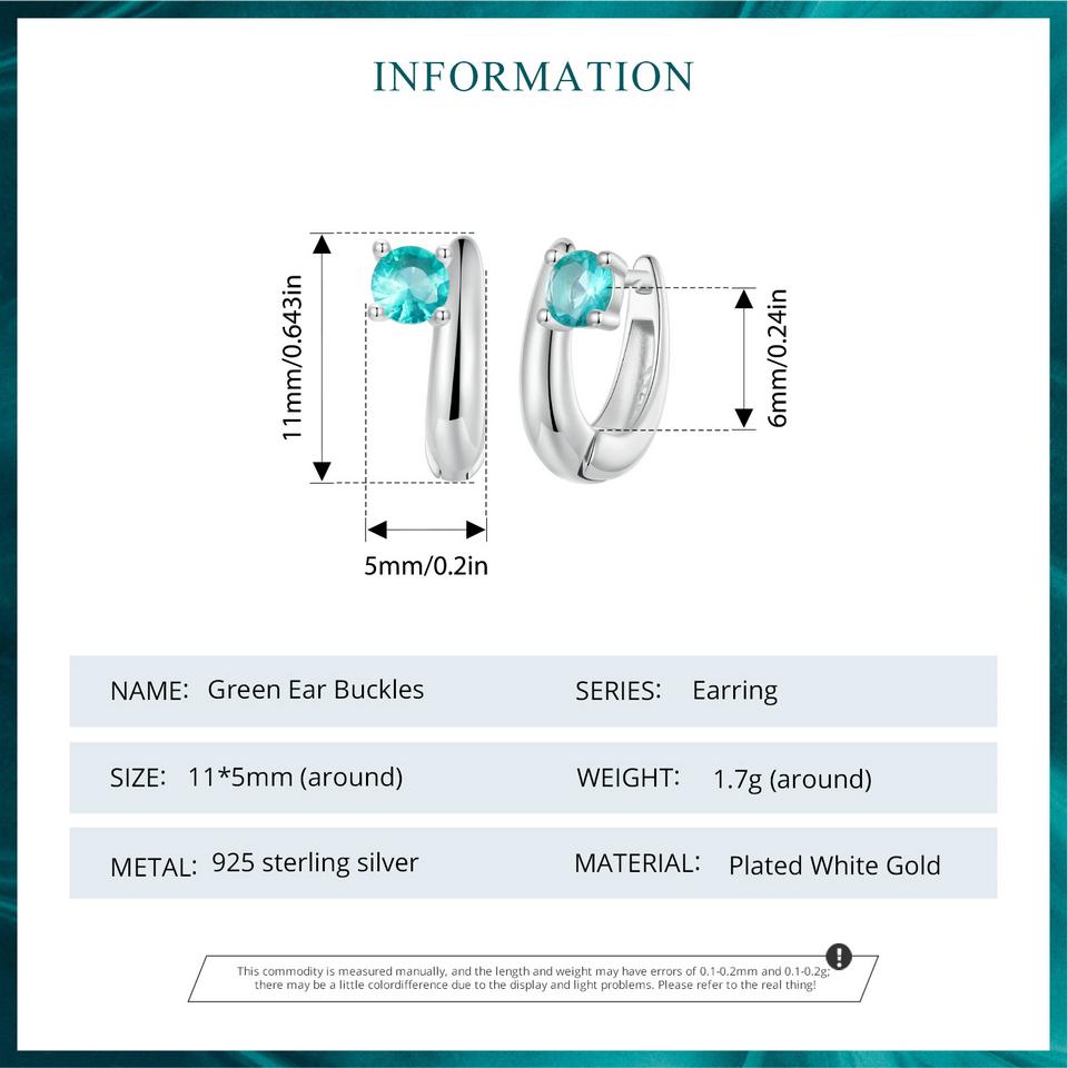 WOSTU Оригинальные ушные крючки из стерлингового серебра 925 пробы с зеленой звездой, пряжки для ушей с нано-камнем, ювелирные украшения для женщин, роскошный подарок для вечеринки