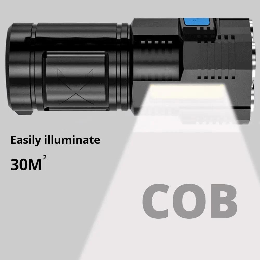 4 Led Mini Rechargeable COB Side Light Portable Hand Lantern High brightnessTorch Long Range Powerful Camping Lighting Flashligh