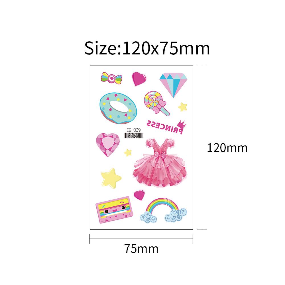 Glitter Princess Tattoo Stickers for Kids – Perfect for Party Desserts