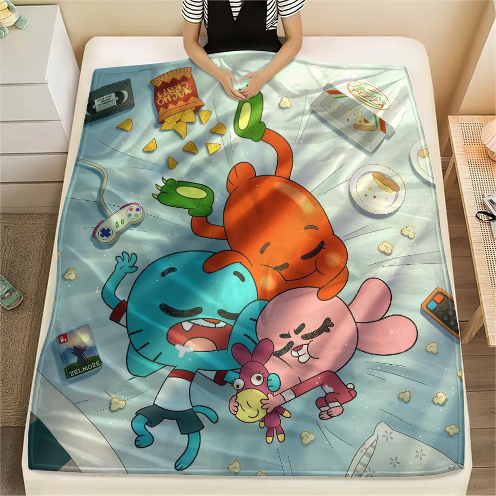 The Amazing World of Gumball Flannel Blanket, High quality Comfortable for All Seasons, Home Decor, Warmth and Comfort