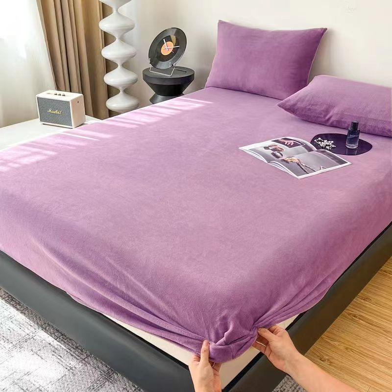 Мягкая бархатная простыня с резинками, нескользящие регулируемые наматрасники для односпальной двуспальной кровати размера «king-size» 160x200 см (нет наволочек)