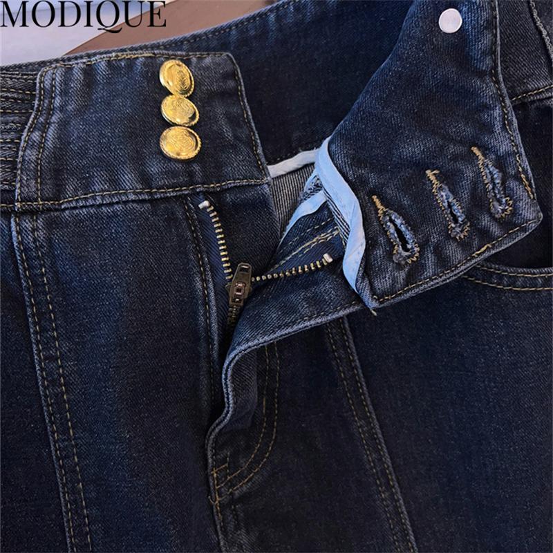 MODIQUE, весенние большие размеры, женские винтажные эластичные прямые джинсы с высокой талией и прямыми пуговицами, длинные джинсы, женские базовые повседневные брюки, брюки