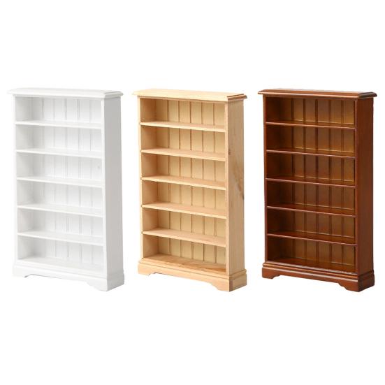 Кукольный мини-книжный шкаф, полка, масштаб 1/12, белая современная мебель для гостиной, кукольный дом, библиотека, офис, декор, миниатюрная деревянная витрина