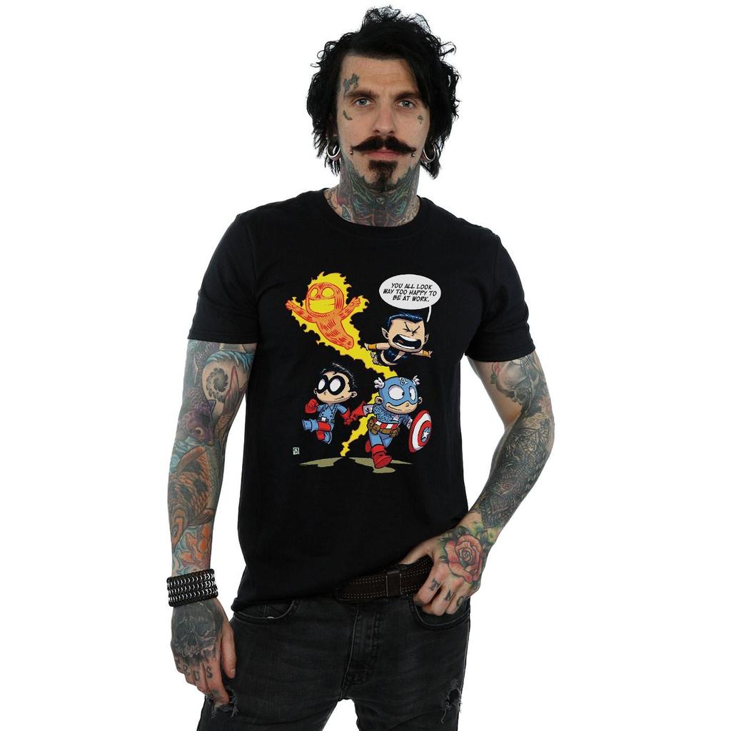Marvel Comics Mens Avengers Invaders Cartoon T-Shirt