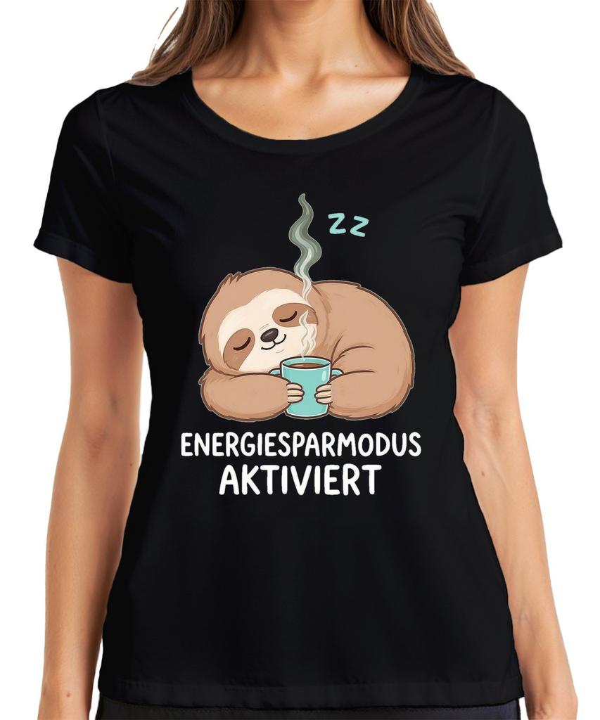 Sloth Energy Saving Mode Activated Coffee Relaxed Gift Ladies TShirt