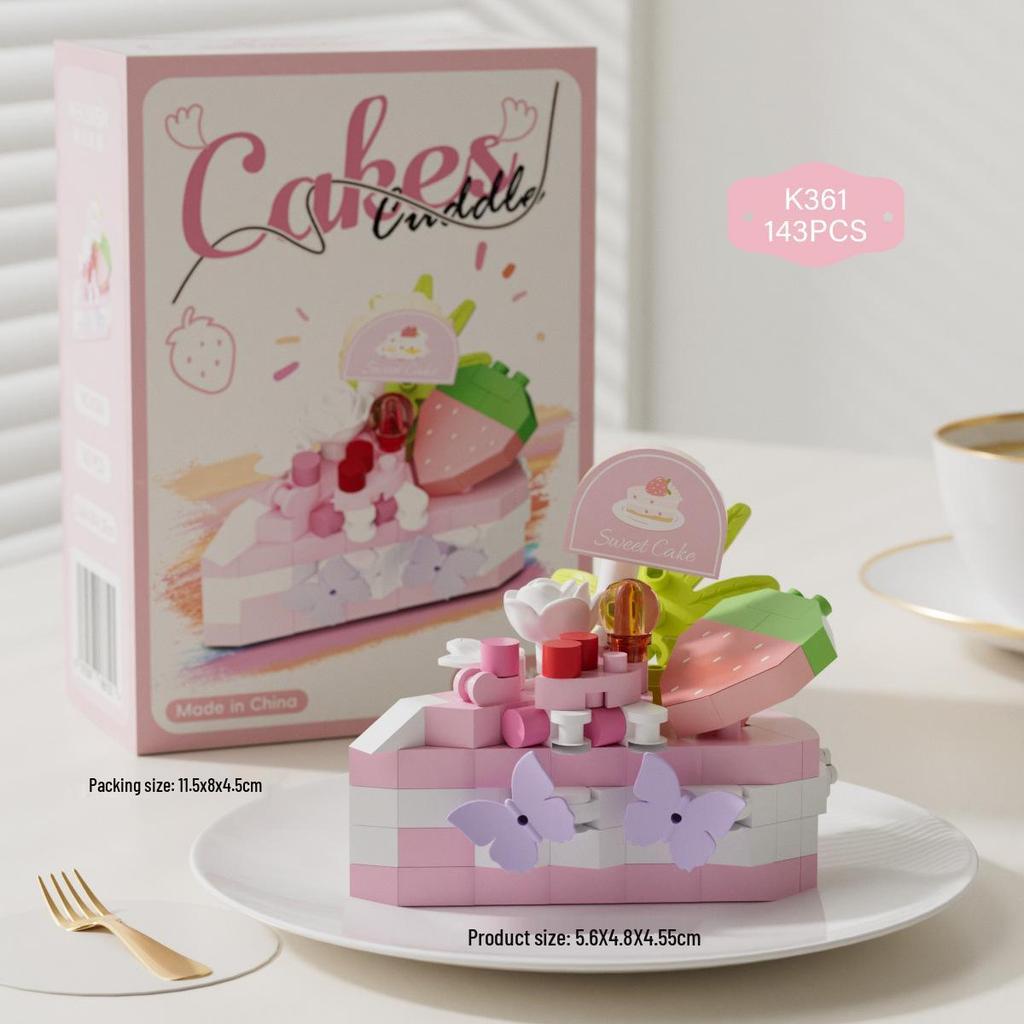 Colorful Triangle Cake Building Blocks - Party Dessert Series Compatible with Lego Ornaments and Gifts