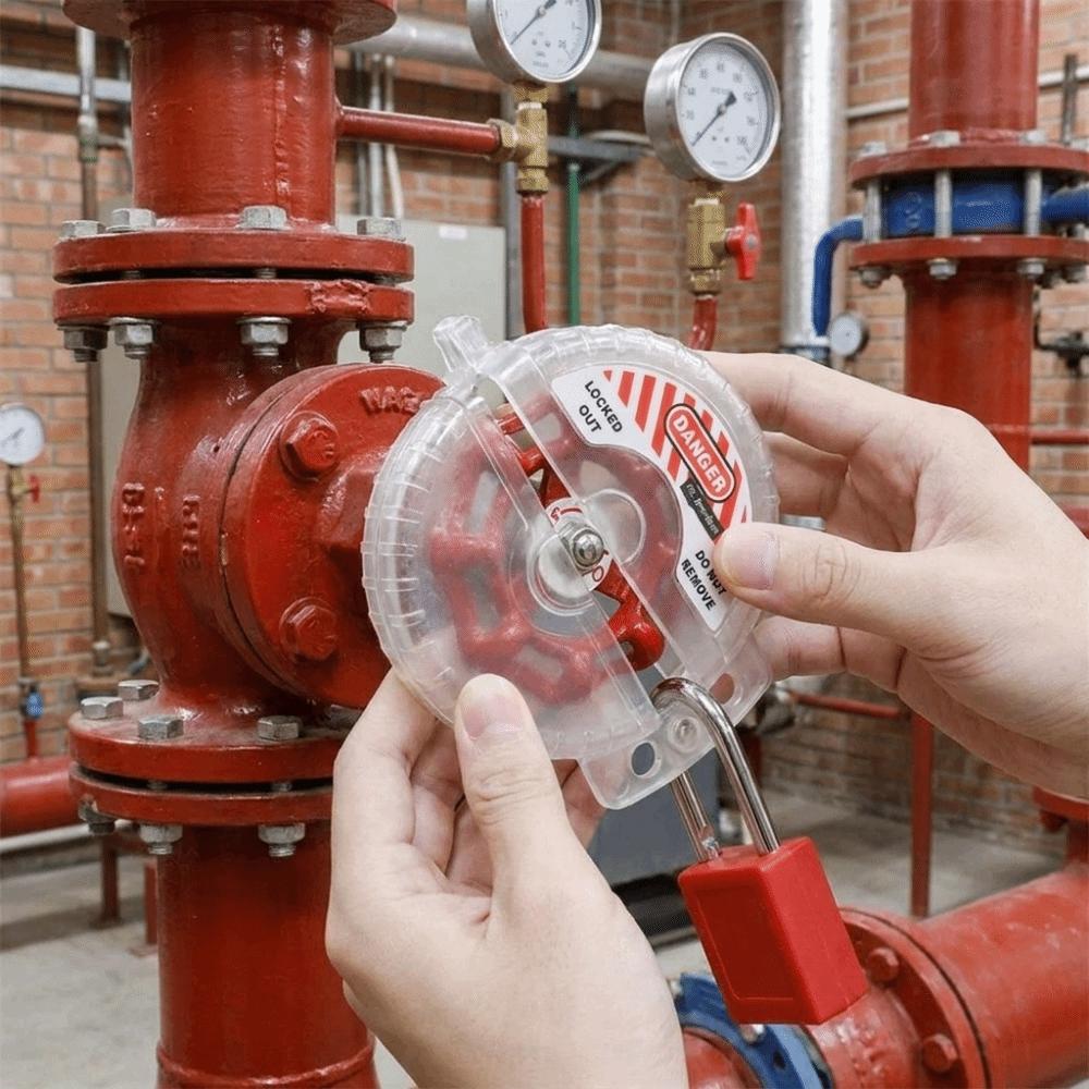 Sturdy PC Material Gate Valve Lock Integrated Design Transparent Lock Cover Equipment Maintenance