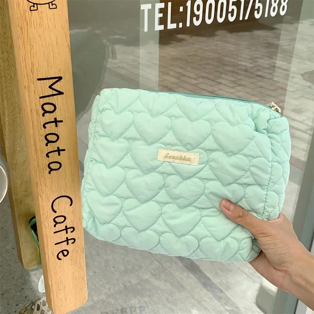 Multifunctional New Cosmetic Bag Large Capacity Love Storage Bags Cute Simple Portable Wash Organizer Shopping Clutch Bag