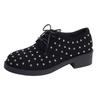 Fashion 2025 Women's Shoes Front Lace-up High Heels Fashion Rivets Decorated Casual Fashion Women's High Heels Plus Sizee