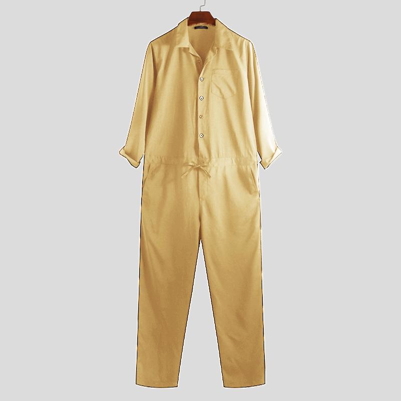 INCERUN Уличная одежда больших размеров, мужские цельные комбинезоны, комбинезон с длинными рукавами, уличные брюки-карго, комбинезон