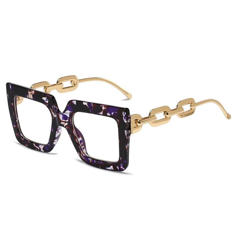 Twooo 3207 Oversized Square Glasses Chain Leg Fashion Sunglasses Women