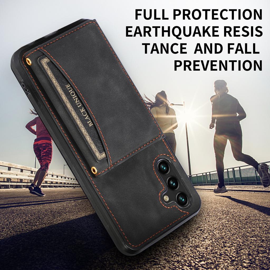 For Samsung Galaxy S25+/S24+ Phone Case Tri-Fold Wallet Kickstand PU Leather+TPU Back Cover