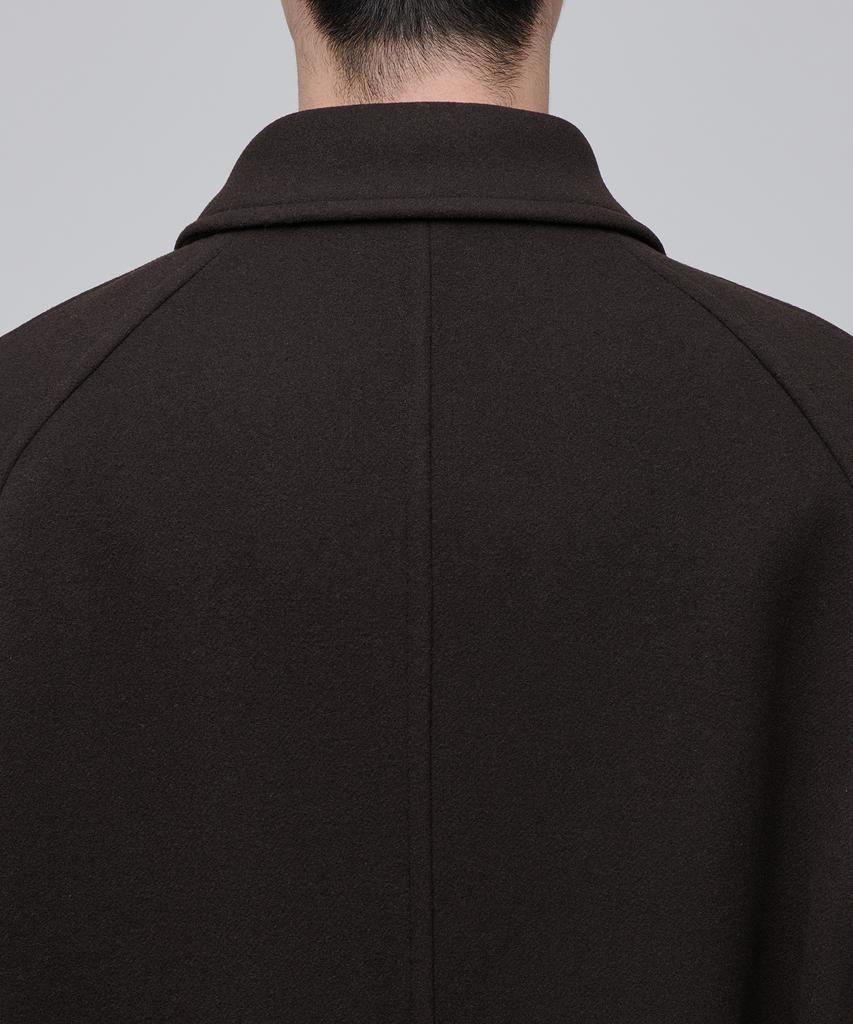 Musinsa Standard Cashmere Blend Oversized Balmacaan Coat [Dark Brown]