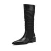 Maillard Western Boots Retro Splicing Pointed Tall Pile Boots Autumn and Winter Boots