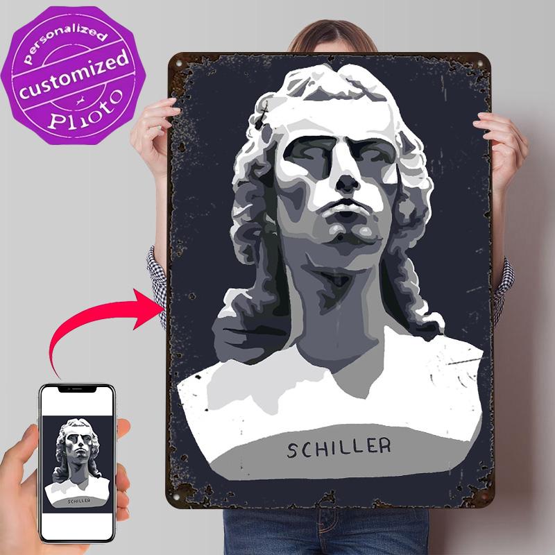Carleton College Schiller D Texture Metal Poster Customized Wall Art Tin Sign Gift for Mancave Gaming Room Decoration Cozy Home