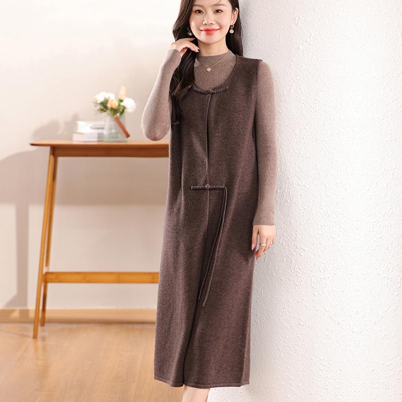 Женское кашемировое платье Qinghe кашемир 30% кашемир 70% шерсть осенне-зимняя кашемировая юбка мягкая и теплая