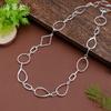 New Hollow Geometric Ring Metal Long Necklace Women Exaggerated Punk Irregular Ring Long Necklace