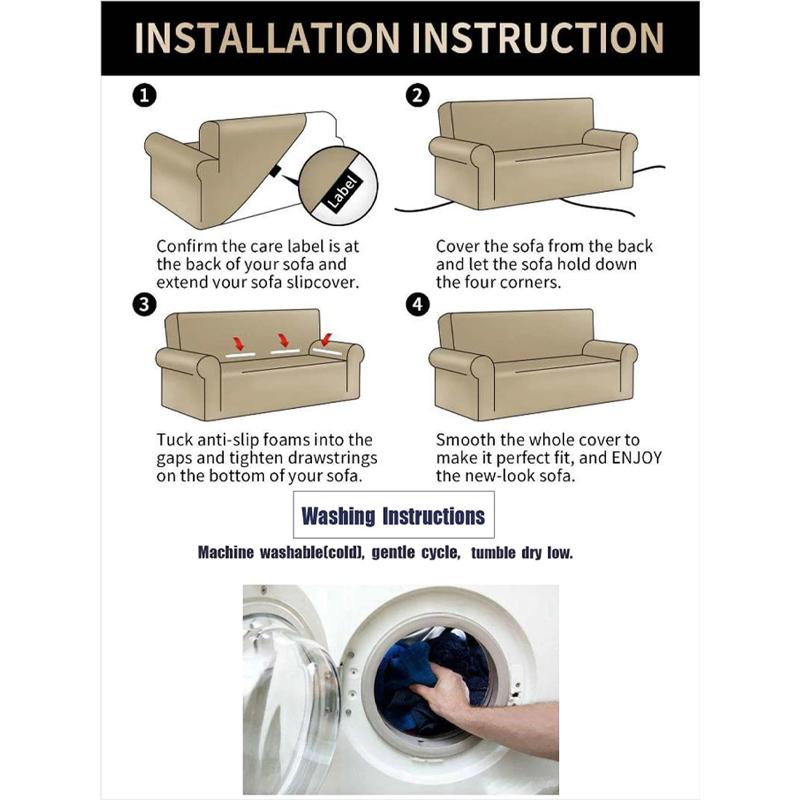 High Elastic Bubble Grid Sofa Cover 1/2/3/4 with Skirt Hem, All Season Universal Pet Anti Dirt