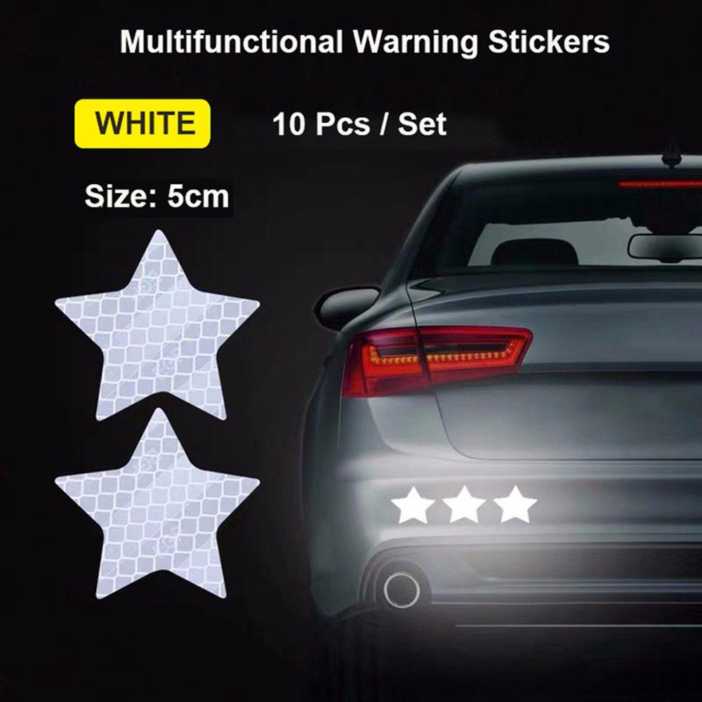 Riding Square Motorcycle Star Safety Sticker Bicycles Car Bumper Stickers Reflective Warning Strip