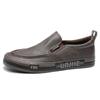 Flat Round Toe Leather Loafers Shoes for Men Retro Pu Classic Original 2025 Trend Man Casual Shoe Legitimate Low Price Cowhide