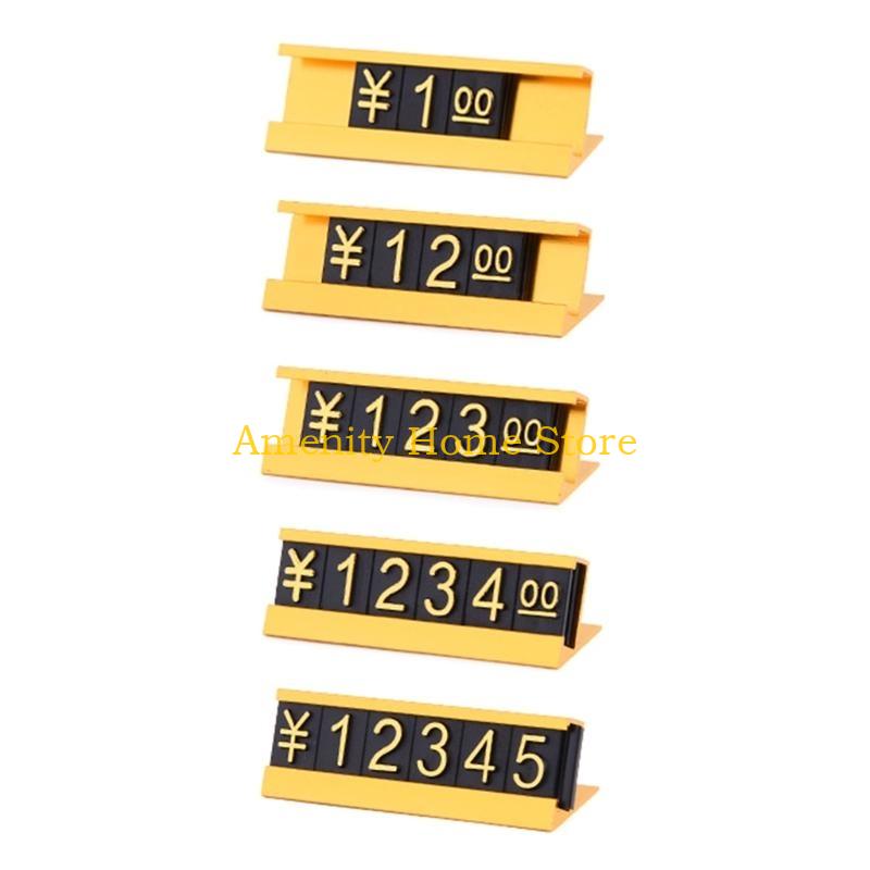 F26C Metal Number Price Tag Signs 1Box Multipurpose Display Label Supplies for Phone Jewelry Necklace Showing