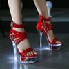190 Series 14.5 CM Heel 4.5 CM Platform 190-45 Luminous Rivet Zipper Roman Sandals Transparent High Heel 15cm LFD
