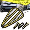 Car Led Bumper Strip Cob Daytime Running Light Yellow Turn Signal Daylight Drl