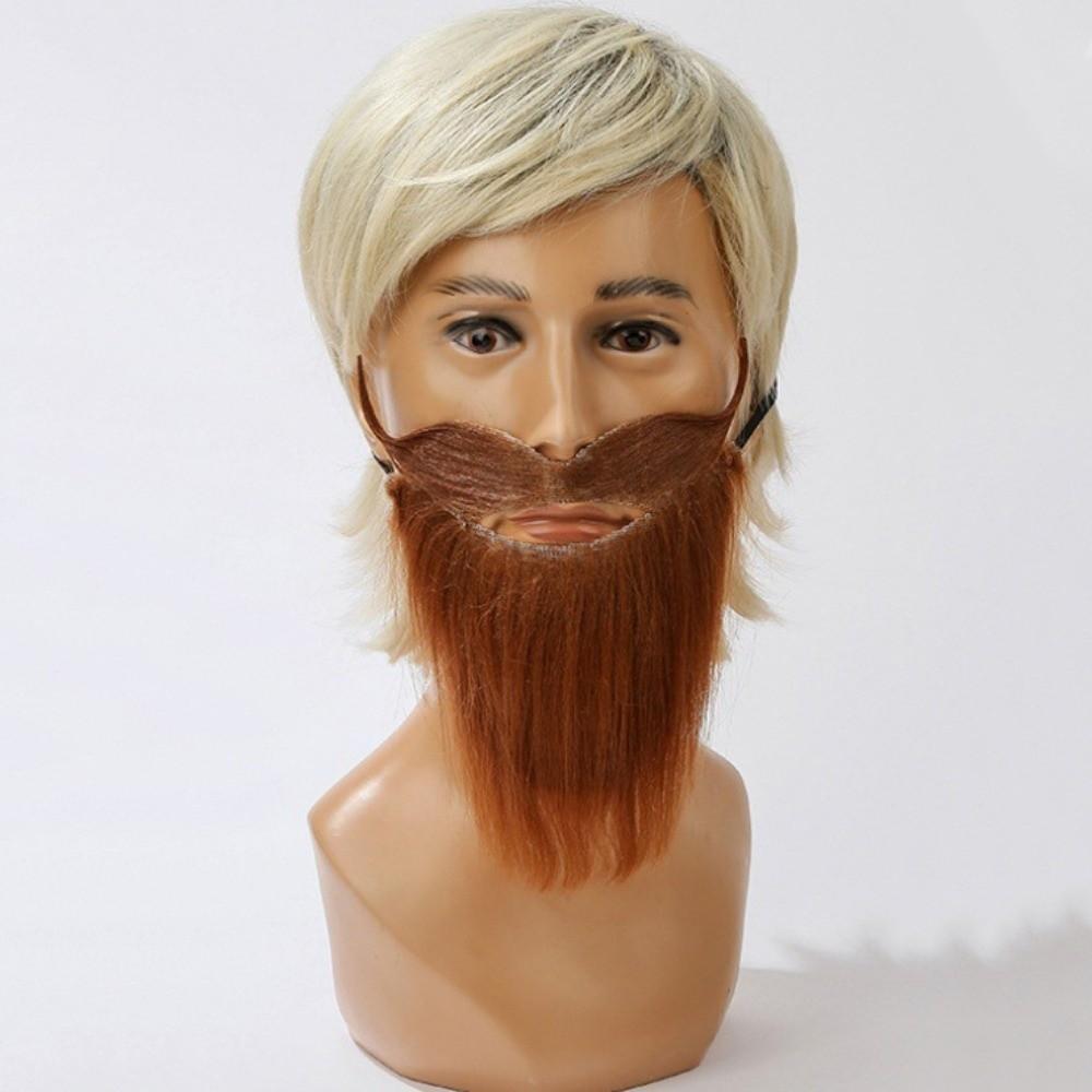 Artificia Realistic Fake Beard Funny Viking Braided Beard Pirate Play Halloween Fake Mustache Prom