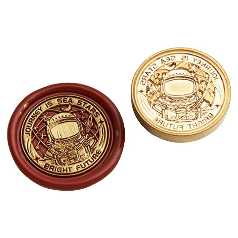 Antique Metal Seal Stamp Head for Journal Craft Embellishment 30mm Round Seal Stamp Head for Craft Embellishment