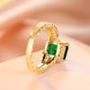 Элегантные квадратные зеленые циркониевые обручальные кольца для женщин желтое золото цвета обручальное кольцо ювелирные изделия подарки