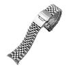 Ремешок для часов Arc Mouse для Casio MDV-106, MDV-107, MDV-106D и MTP-VD01, Металлический ремешок из нержавеющей стали для мужчин, Черный браслет, 22 мм (Пять бусин серебро)