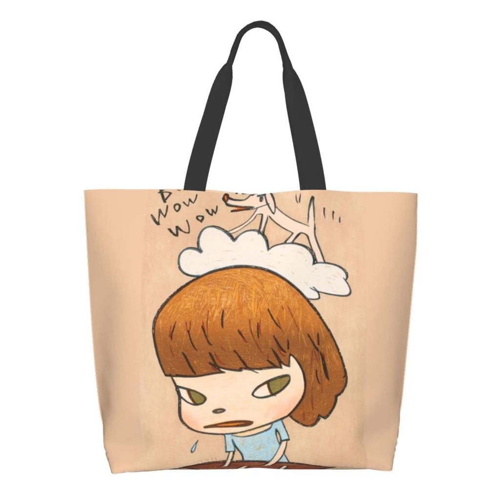 Сумка-тоут Nara Yoshitomo Eco через плечо Большая вместительная сумка для покупок Водонепроницаемая