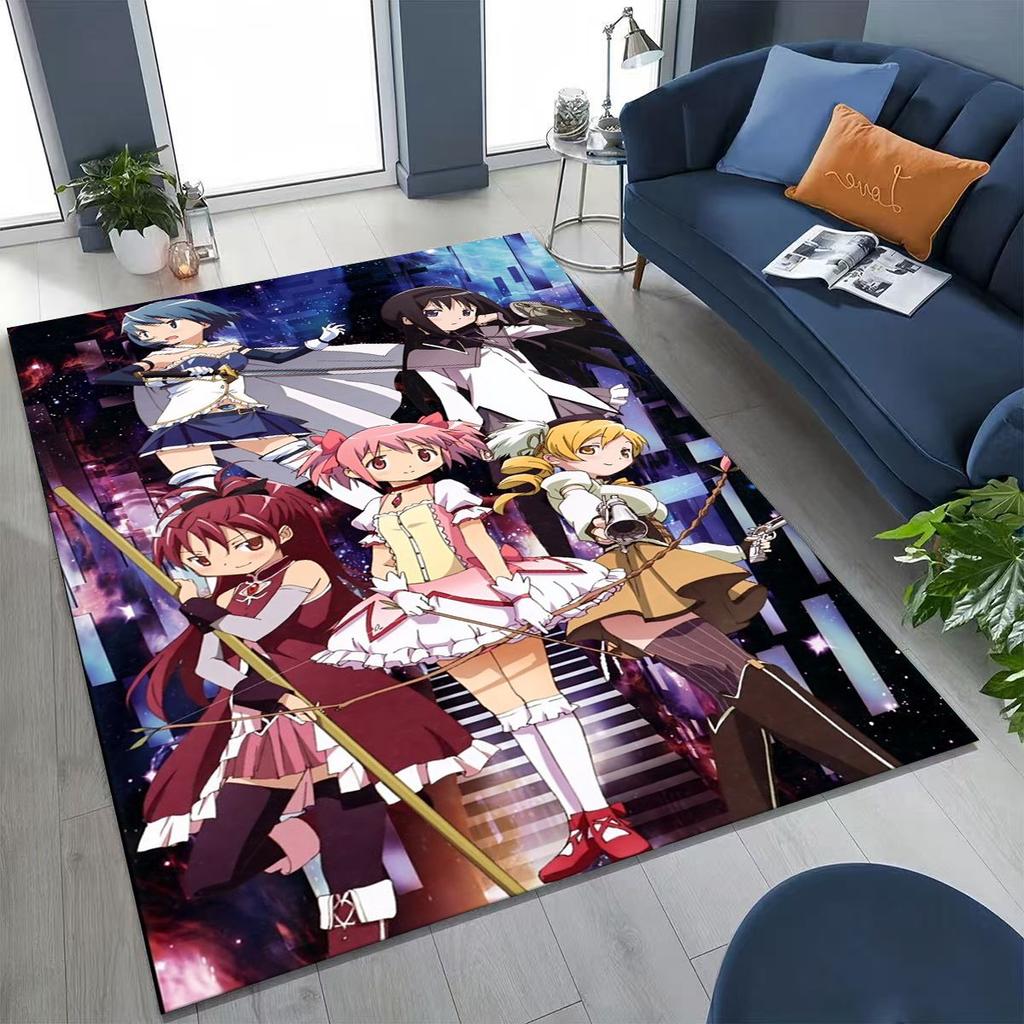 Мультяшный ковер Puella Magi Madoka Magica для девочки, аниме, для спальни, гостиной, дивана, домашний коврик, декор, большой детский нескользящий коврик для пола