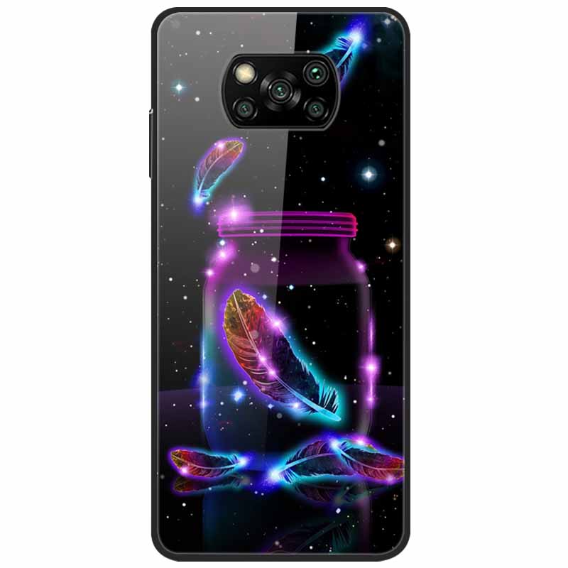 For Poco X3 Pro Case Fashion Cute Tempered Glass Luxury Coque Covers for Xiaomi Poco X3 NFC Cases PocoX3 X 3 Bumper Protector