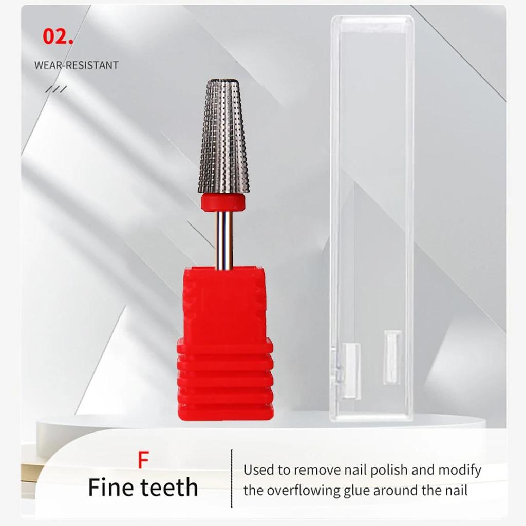 5-in-1 Tungsten Steel Nail Drill Bits with Serrated Tip – Ideal Accessories for Electric Manicure Drills Nail Files