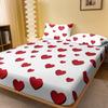 1 Piece Of Love Surging White Patterned Matte Bedsheet, Bedroom Printed Bedspread, Bedding (Excluding Pillowcases)