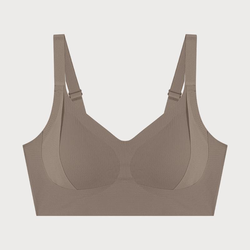 FINETOO Plus Size Women's Widened Shoulder Strap Bra Seamless Mesh Pull-up Underwear Female Full Coverage Vest Sport Bralette
