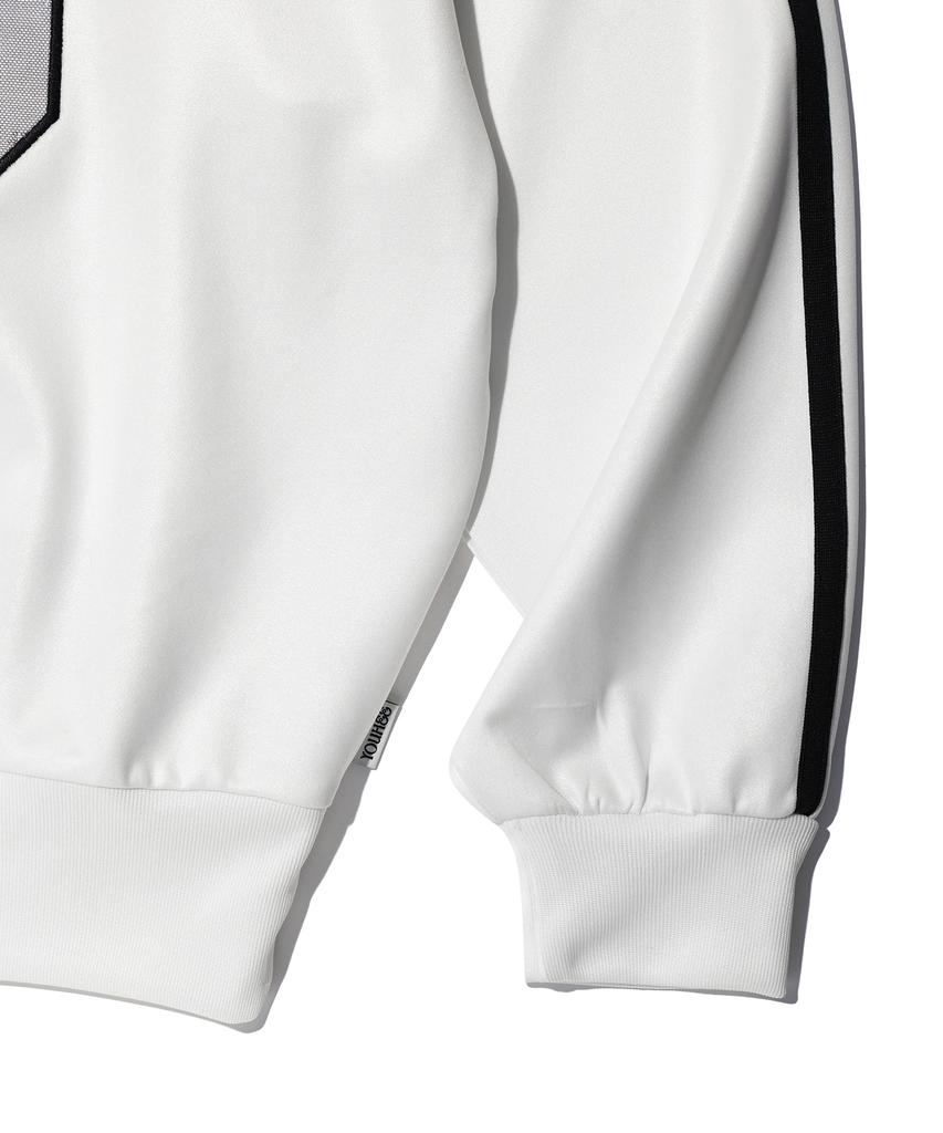 YOUHEE Offshoulder Jersey Sweatshirts White
