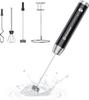 Maestri House Rechargeable Milk Frother, Electric Milk Frother, Waterproof, Powerful, One-Button, Japanese Instruction Manual (Black)