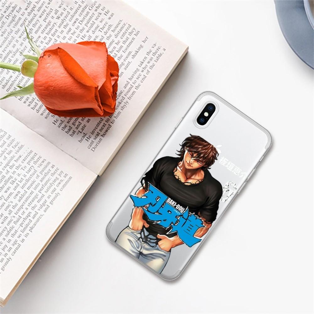 Япония Аниме Баки Чехол для телефона Для iPhone 15 14 13 12 11 Pro Max Mini X Xs XR 6 7 8 Plus SE 2020 Прозрачный чехол
