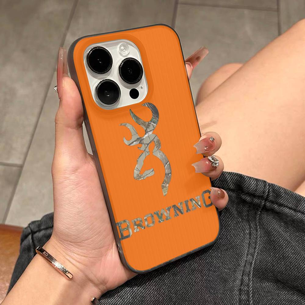 B-Browning Logo Phone Case For IPhone 17 16 15 14 Plus 13 12 11 Pro Max Pro Wave Corrugated Cover