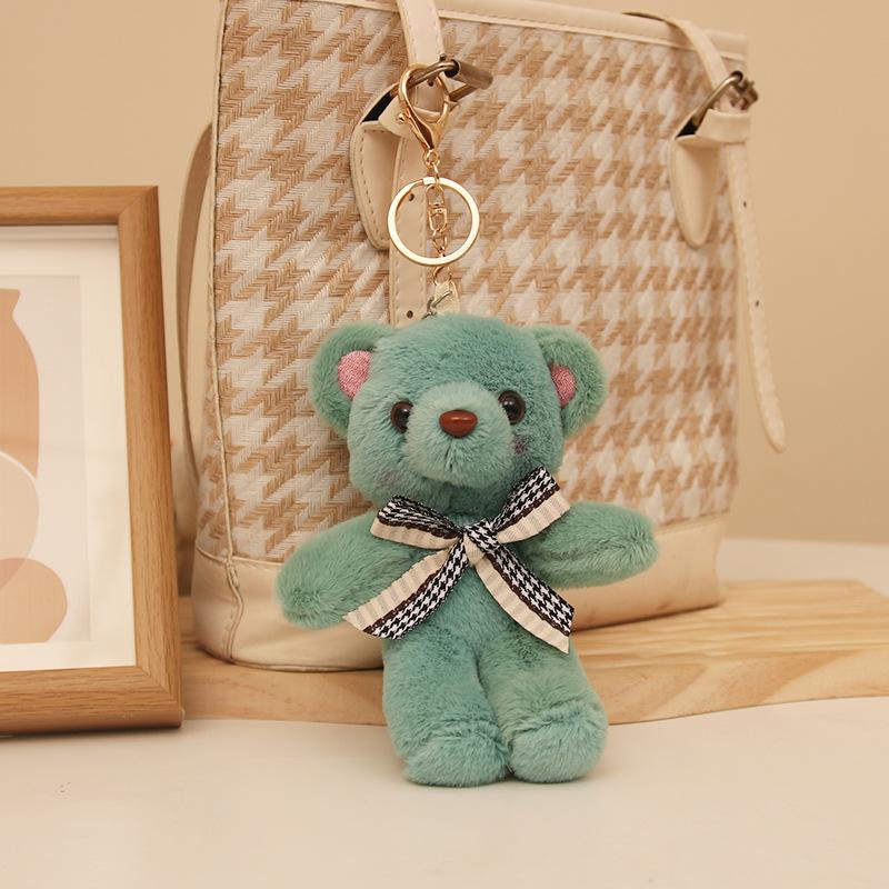Cartoon Plush Bear Girl Keychain Schoolbag Doll Cute Backpack Pendant Ornament Doll Gift