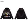 Cross-border trendy brand Vale retro printing washing water old coat cardigan high street casual hooded sweatshirt set
