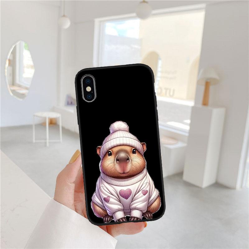 CJ24 Cartoon Capybara Cute Soft Shell Phone Case for Redmi Note 8 9 Pro Max 9S 9T 9C NFC 8T 8A 10A A4